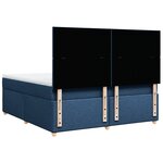 vidaXL Sommier à lattes de lit avec matelas Bleu 180x200 cm Tissu