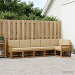 vidaXL Ensemble de canapés d'extérieur 6 pc Naturel et Beige Polyester