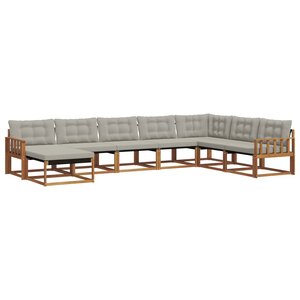 vidaXL Ensemble de canapés d'extérieur 8 pc Gris Naturel et Clair