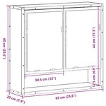 vidaXL Armoire de salle de bain avec miroir Chêne Sonoma 65 x 20 x 60 cm Bois d'ingénierie