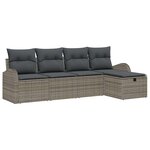 vidaXL Ensemble de canapé de jardin 5 Pièces Gris 234 x 117 x 85 cm