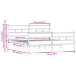 vidaXL Cadre de lit en métal sans matelas chêne marron 193x203 cm