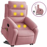 vidaXL Fauteuil de massage inclinable Rose Velours