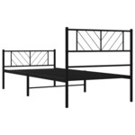 vidaXL Cadre de lit métal sans matelas avec pied de lit noir 107x203cm
