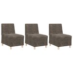 vidaXL Fauteuil 3 Pièces Gris foncé 55 x 74 x 82 cm Cuir suédé faux