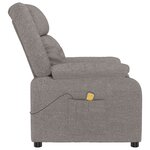 vidaXL Fauteuil de massage Taupe Tissu