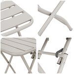vidaXL Ensemble de Bistro Pliable 3 Pièces Beige en Acier