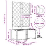vidaXL Pots de jardin Gris 80 x 40 x 142 cm Acier