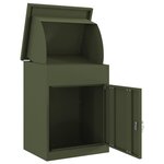 vidaXL Boîte de dépôt de colis Vert olive 44 x 35 x 59 cm Acier