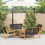 vidaXL Chaises de jardin avec table - Ensemble de 5 pièces en bois d'acacia massif noir