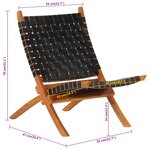 vidaXL Chaise de relaxation pliable noir cuir véritable