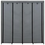 vidaXL Garde-robe avec 4 compartiments Gris 175x45x170 cm