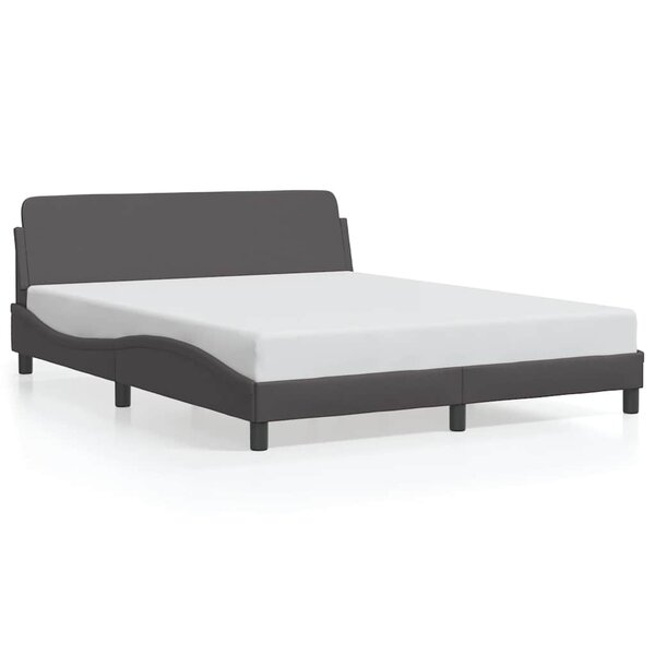 vidaXL Cadre de lit Dover gris 160x200 cm similicuir