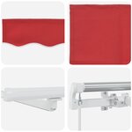 Auvent rétractable manuel vidaXL avec LED rouge 500x300 cm