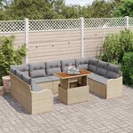 vidaXL Ensemble de canapé de jardin 10 Pièces beige et gris clair
