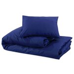 vidaXL Ensemble de housse de couette Bleu marine 200x200 cm Microfibre