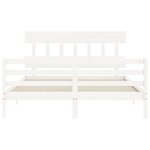 vidaXL Cadre de lit avec tête de lit blanc 160x200 cm bois massif