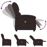 vidaXL Fauteuil de massage inclinable électrique Marron foncé Tissu