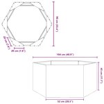 vidaXL Jardinière hexagone 104x90x45 cm acier galvanisé
