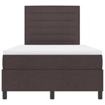 vidaXL Lit à ressorts avec matelas et lumière LED - Marron foncé  120x200 cm en tissu