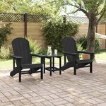 vidaXL Mobilier de jardin lounge 2 Pièces Noir 74 x 82 x 90 cm