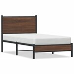 vidaXL Cadre de lit en métal avec tête de lit chêne marron 90x200 cm