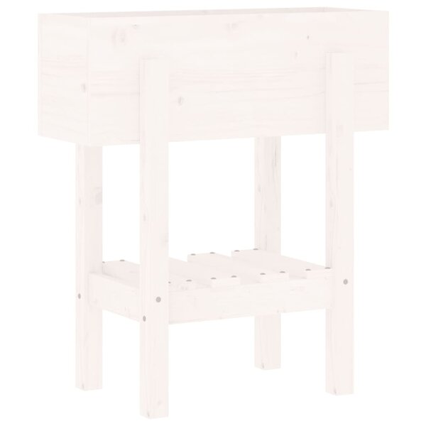 vidaXL Jardinière blanc 62x30x69 cm bois massif de pin