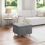 vidaXL Pouf de rangement Gris foncé 60 x 60 x 45 cm Velours