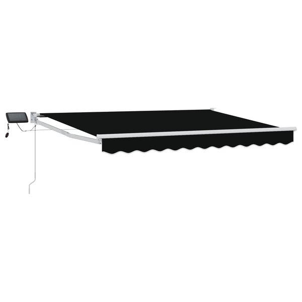 vidaXL Store rétractable manuel avec LEDs Noir et Blanc 3 5 x 2 5 m