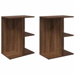 vidaXL Tables de chevet 2 Pièces chêne marron bois d'ingénierie