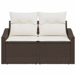 vidaXL Canapé de jardin avec coussin Marron 123 x 62 x 69 cm polyrotin