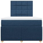 vidaXL Sommier à lattes de lit avec matelas Bleu 120x200 cm Tissu