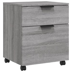 vidaXL Classeur mobile avec roues Sonoma gris 45x38x54 cm Bois