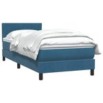 vidaXL Sommier à lattes de lit et matelas bleu foncé 80x210 cm velours