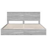 vidaXL Lit de Rangement Gris Sonoma 200 x 200 cm Bois d'ingénierie