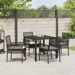 vidaXL Ensemble de salle à manger pour jardin 5 Pièces Noir Poly rotin