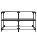 vidaXL Table basse avec dessus en verre noir 78 5x40x45 cm acier