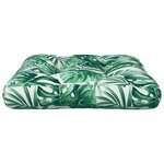 vidaXL Coussin de palette motif de feuilles 50x50x12 cm tissu
