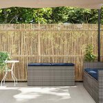 vidaXL Banc de jardin avec coussin gris 110x40x44 cm résine tressée