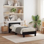 vidaXL Cadre de lit avec LED Chêne noir 90 x 200 cm Bois d'ingénierie