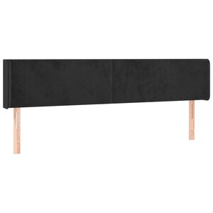 vidaXL Tête de lit avec oreilles Noir 203x16x78/88 cm Velours