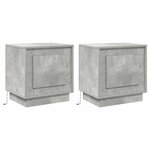 vidaXL Cabinet de chevet 2 Pièces Gris béton 44 x 34 5 x 45 cm