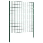 Vidaxl panneau de clôture avec poteaux fer 17 x 2 m vert