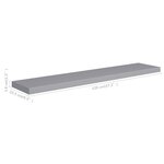 vidaXL Étagère murale flottante gris 120x23 5x3 8 cm MDF
