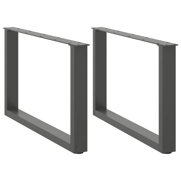 vidaXL Pieds de table basse en U 2 pièces Anthracite 70 x (42-43) cm Acier