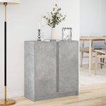 vidaXL Buffet avec LED gris béton 77x34x85 cm bois d'ingénierie