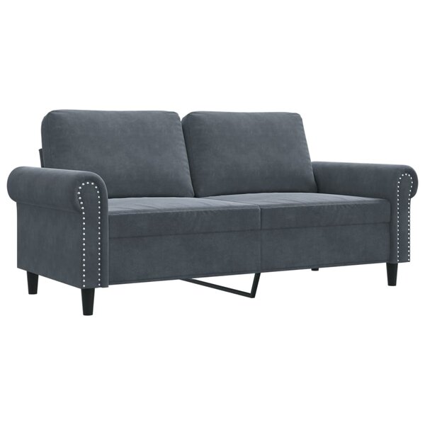 vidaXL Canapé à 2 places Gris foncé 140 cm Velours