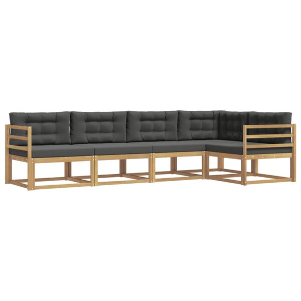 vidaXL Ensemble de canapés d'extérieur 4 pc Blanc et anthracite