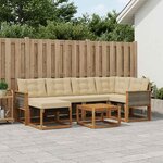 vidaXL Ensemble de canapés d'extérieur 7 Pièces Naturel et Beige