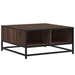 vidaXL Table basse chêne marron 60 5x60 5x30cm bois d'ingénierie/métal